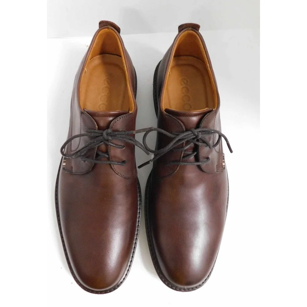 Ecco Men's Matte Brown Leather Plain Toe Modern Hybrid Oxfords‎ 45 11.5